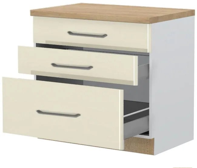 Подов шкаф Modena R-90-3MBOX-White - Beige