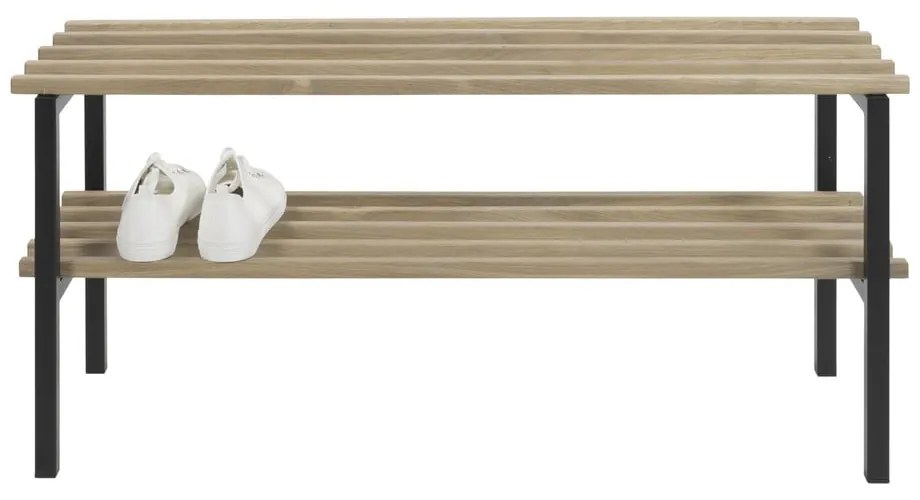 Черна/в естествен цвят метална стойка за обувки 100x45x34 cm Rizzoli – Spinder Design