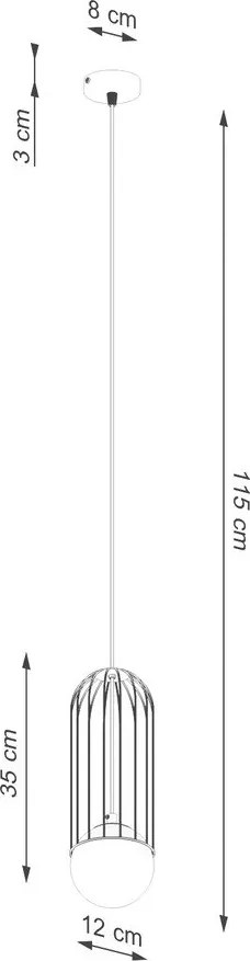 Бяло/черно висящо осветително тяло със стъклен абажур Belinda – Sollux