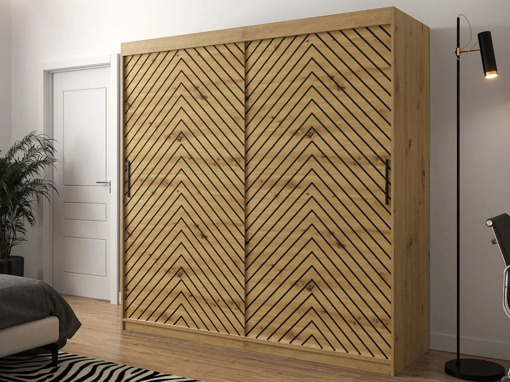 Плъзгащ се гардероб Jodelka-Artisan-Mauro-Дължина: 200 cm