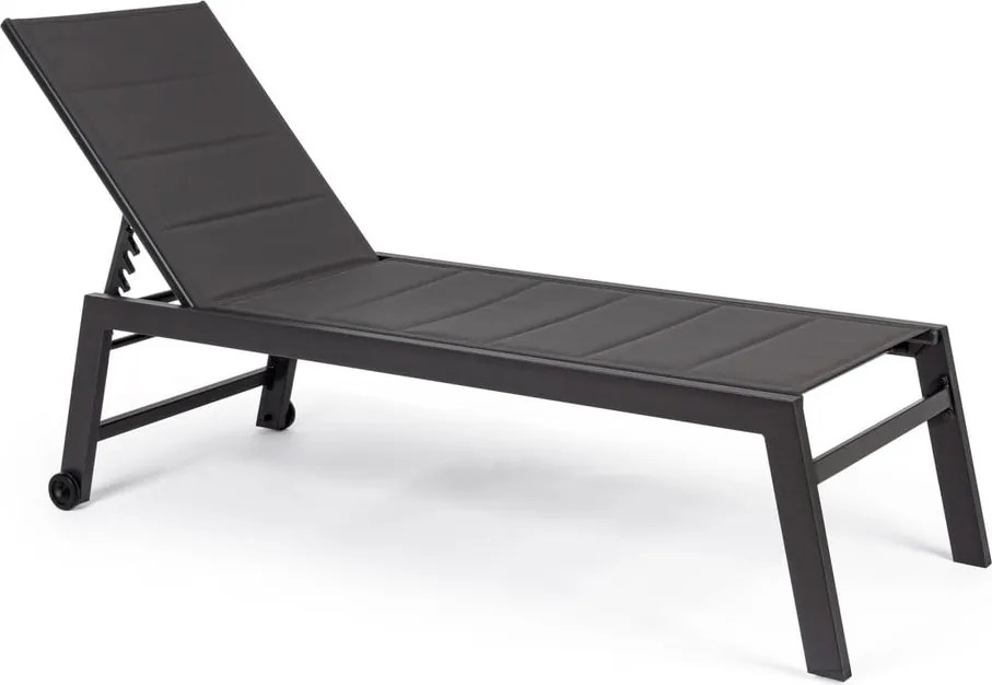 Антрацитен градински шезлонг метален Hilde – Bizzotto