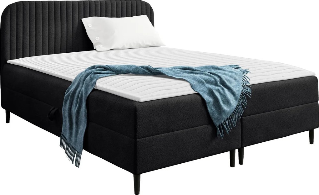 Тапицирано легло Box Best I-Черно-200 x 200