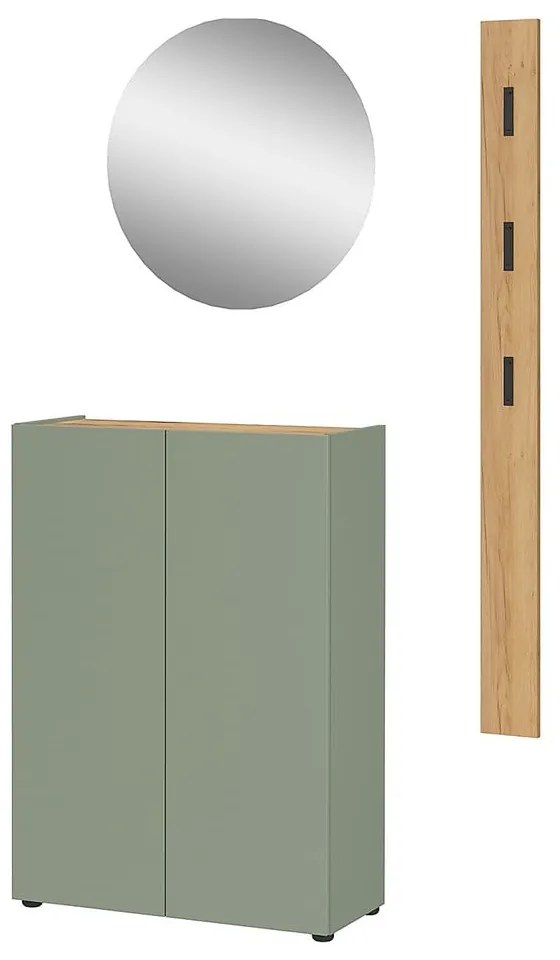 Светлозелен комплект за коридор от декор от дъб 104x200x33 cm Alviano – Germania