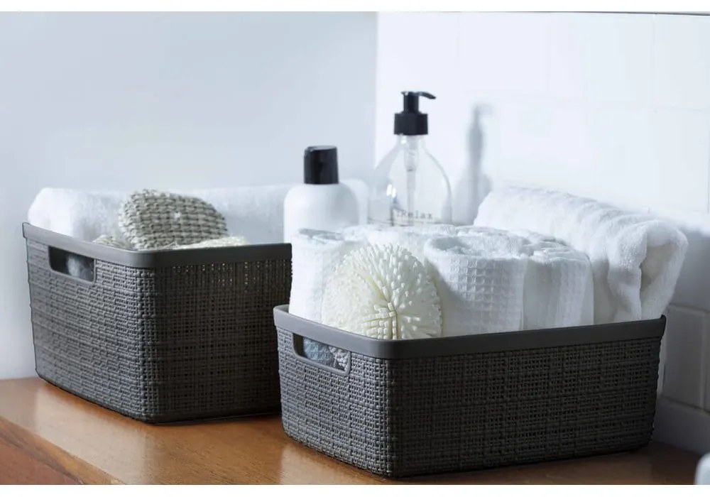 Тъмно сива кошница за съхранение , 5 л Jute - Curver