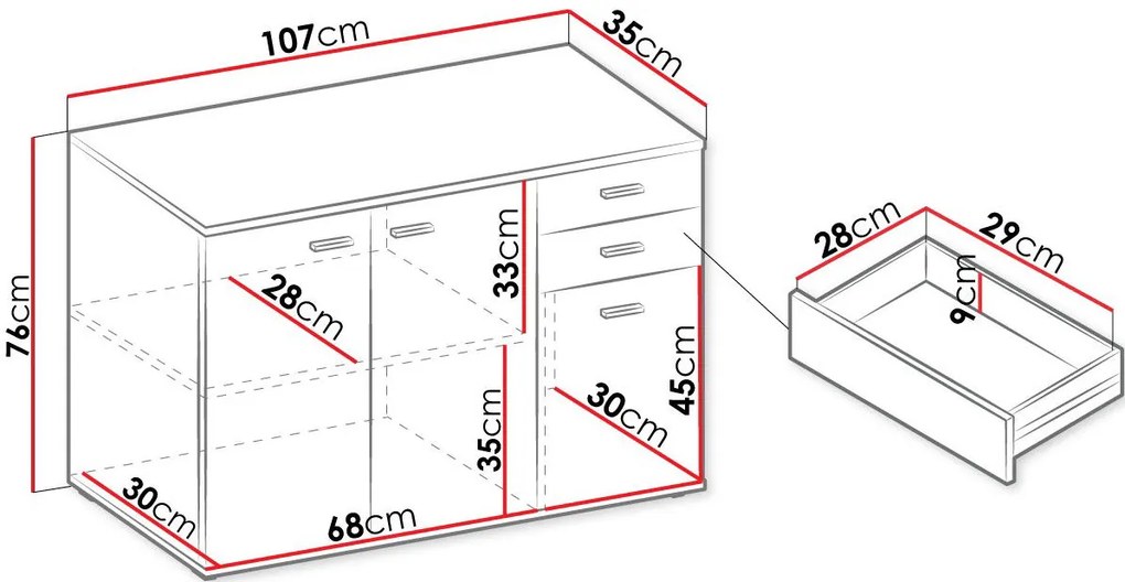 Шкаф за съхранение Mike 3T2S