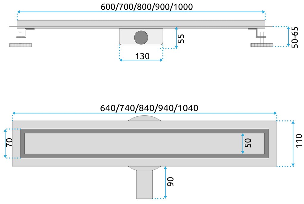 Линеен сифон REA Neox pro Black 90