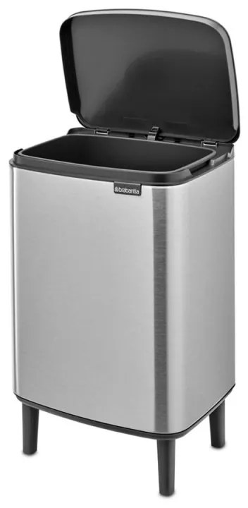 Кош за боклук Brabantia Bo Small Hi 1006650, 12 л, Плавно и безшумно отваряне, Противоплъзгаща основа, Устойчив на пръстови отпечатъци, Инокс