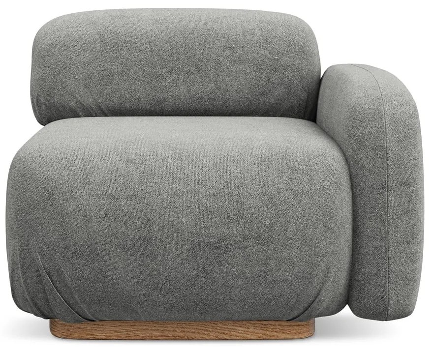 Сив модул за диван от букле (десен ъгъл) Ailani – Makamii