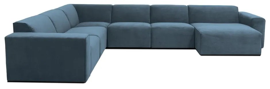Син ъглов диван от рипсено кадифе (десен ъгъл) Sting – Scandic