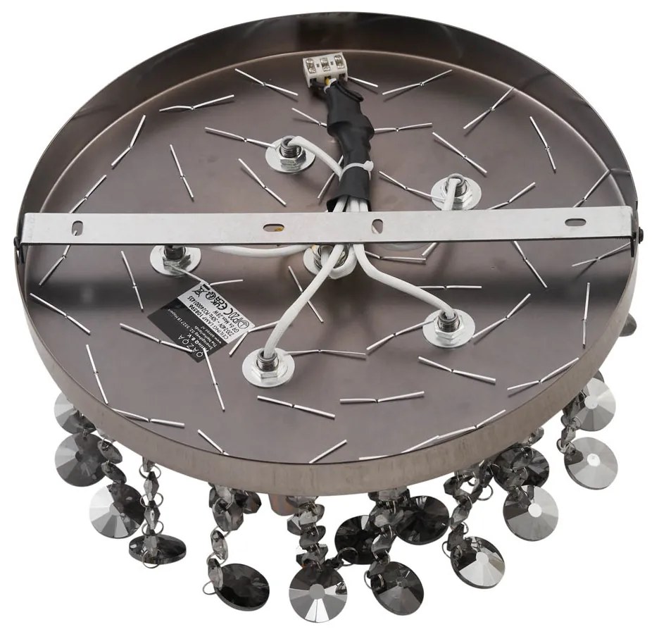 Класически плафон черен с димно стъкло - Медуза