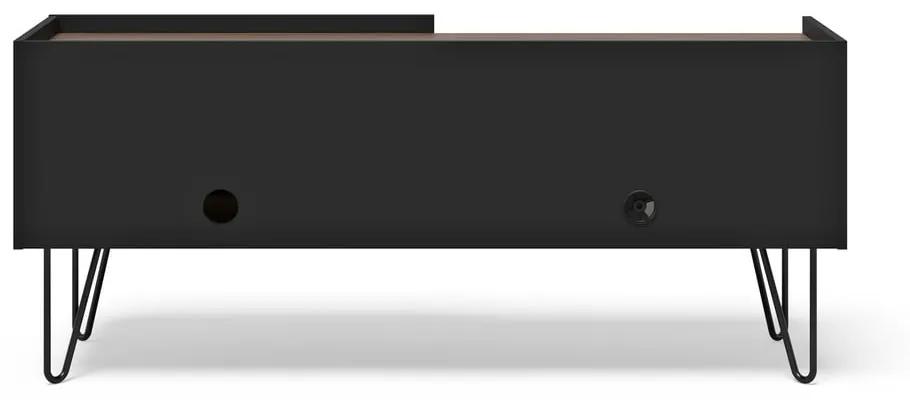 Кафяво-черна телевизионна масичка от орех 140x59 cm Nina - TemaHome