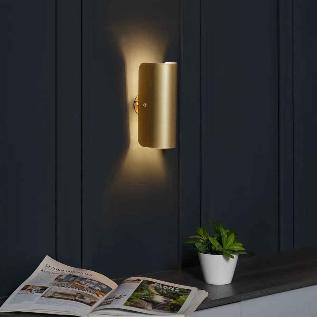 Модерна стенна лампа златна 2 светлини - Gotthard