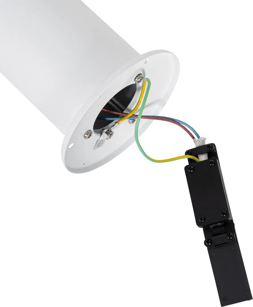 Стояща външна лампа бяла с опал абажур 50см - Odense