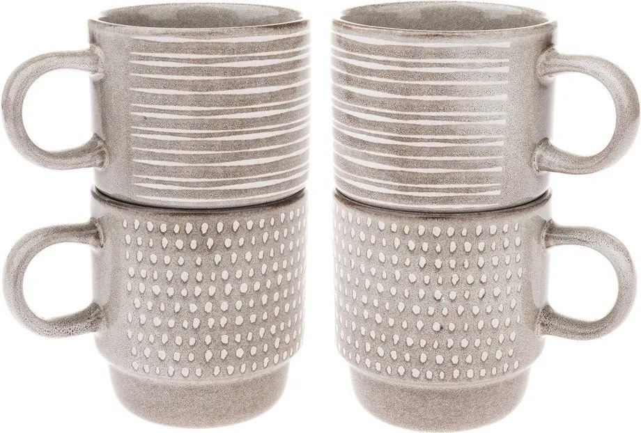 Светлокафяви керамични чаши в комплект 4 бр. 290 ml – Dakls