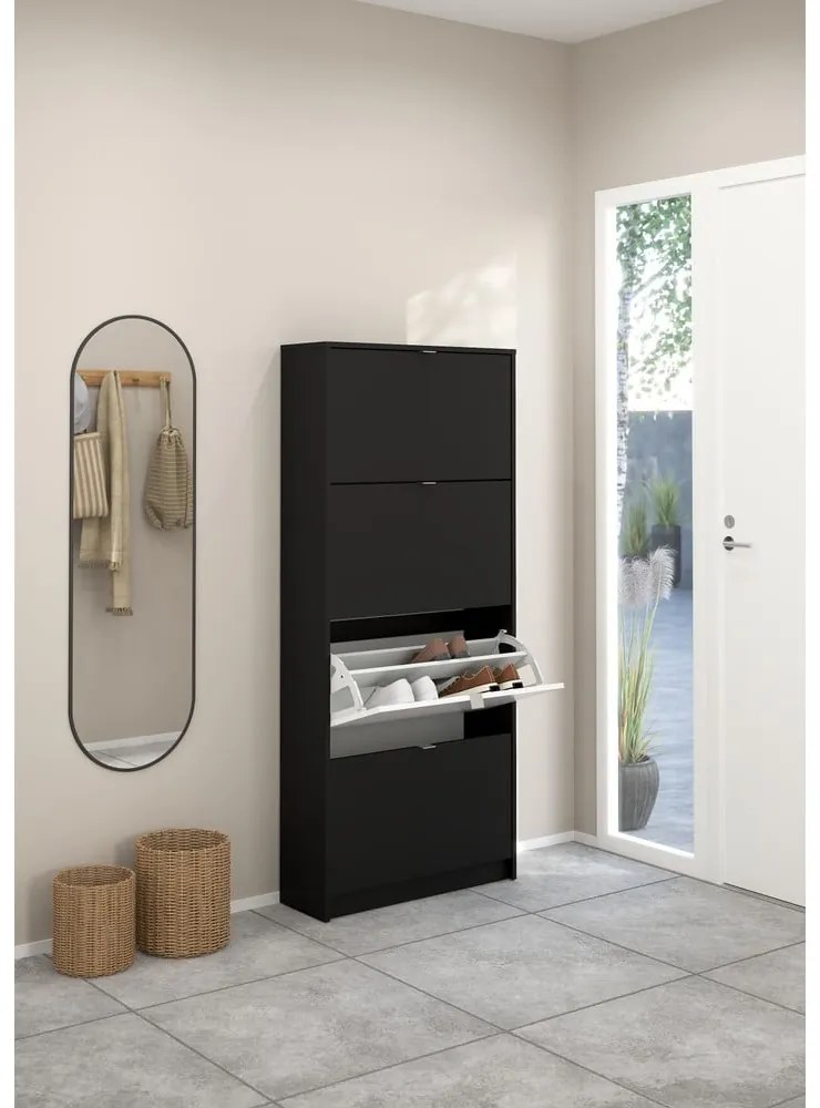 Черна накланяща се стойка за обувки Shoes – Tvilum