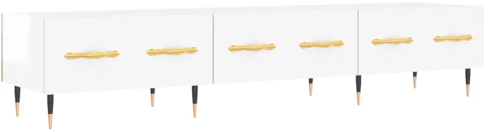 829134 vidaXL ТВ шкаф, бял гланц, 150x36x30 см, инженерно дърво