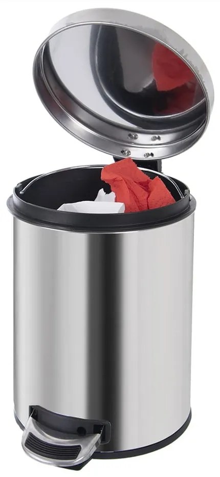Кошче за боклук с педал от неръждаема стомана в лъскаво сребристо 3 l – Orion