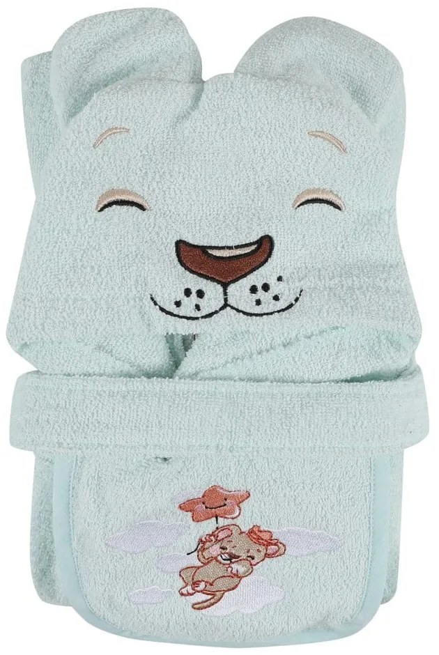 Памучена детска хавлия в цвят мента размер 1-2 години Aslan – Foutastic