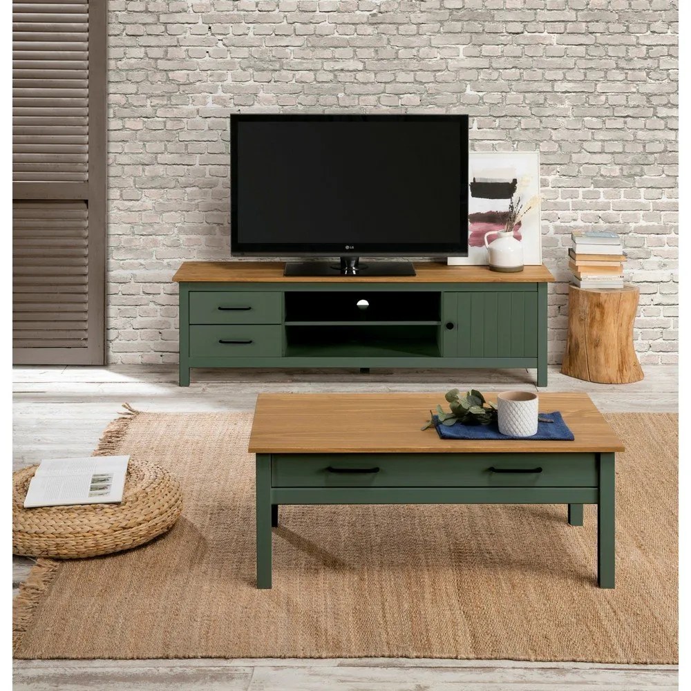 Зелена дървена маса за кафе Miranda - Marckeric