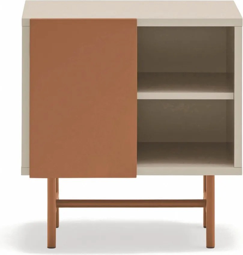 Матово нощно шкафче с рафтове в тухлен цвят/бежово Nube – Teulat