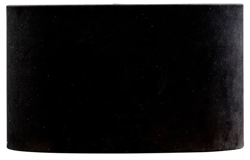 Кадифена абажура черна овална 25/16/15