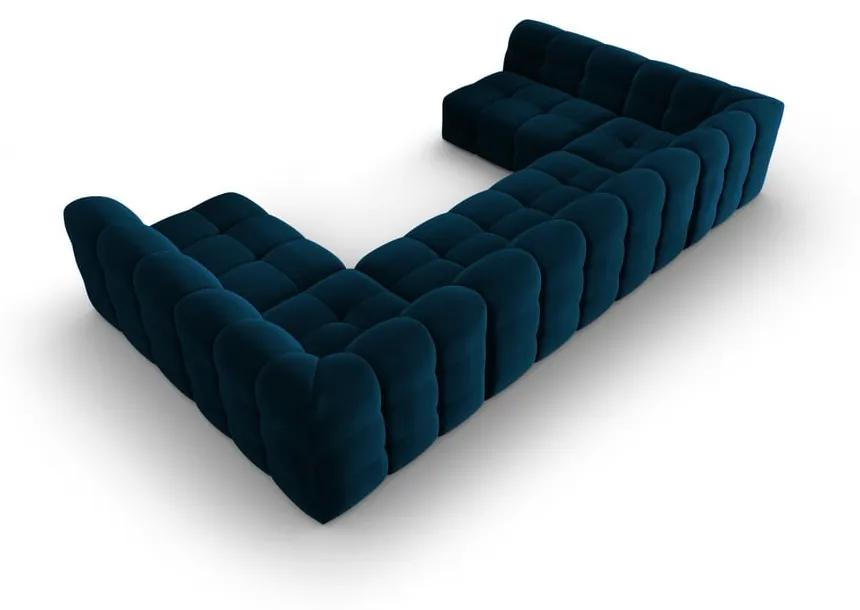 Тъмносин ъглов диван от кадифе (U-образен) Kendal - Micadoni Home