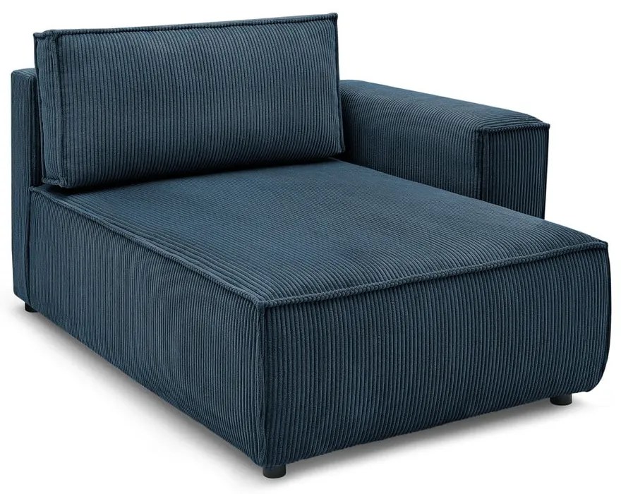 Тъмносин модул за диван от велур, десен ъгъл Nihad modular – Bobochic Paris