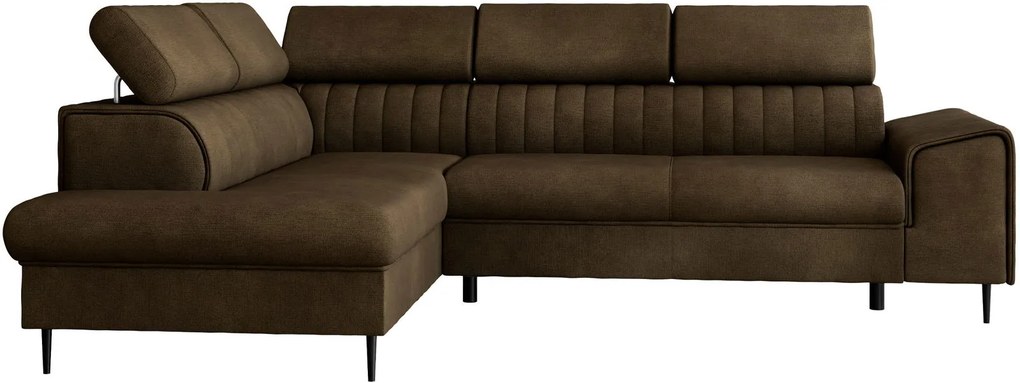 Ъглов диван Kadurin-Тъмно кафе-Ляв