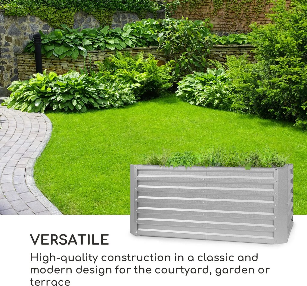 Blumfeldt Blum High Grow Straight, повдигната леха, 120x60x60cm, 432l, стомана