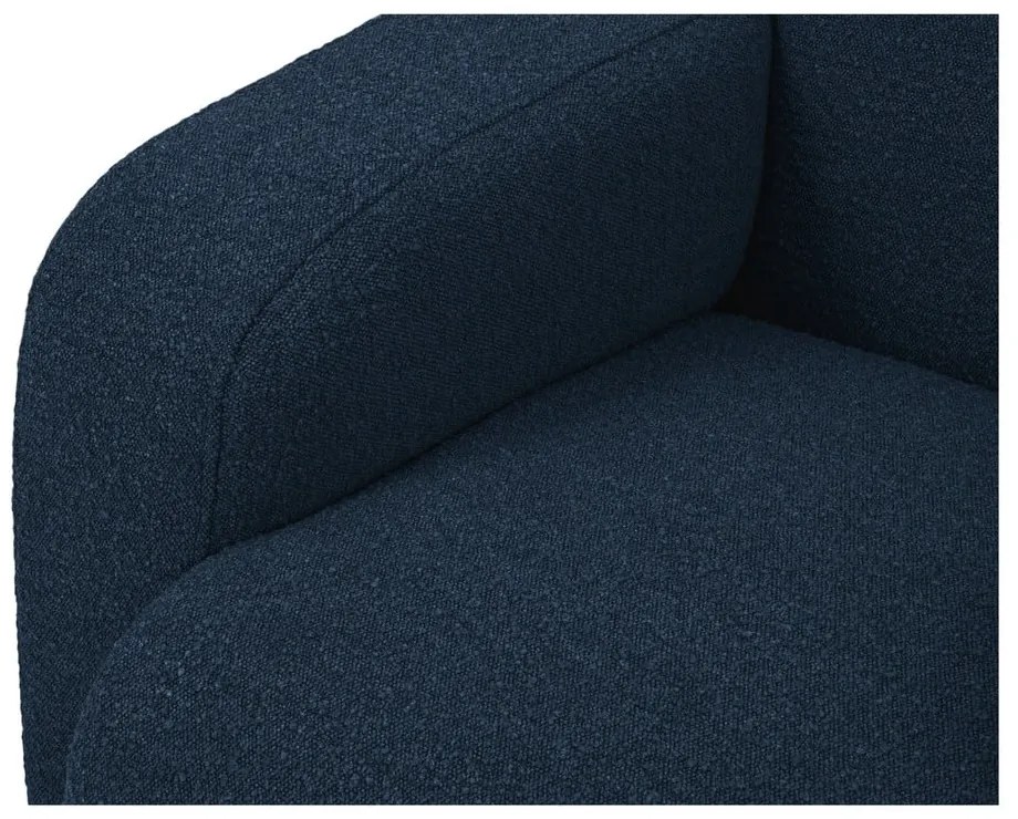 Тъмносин ъглов диван от плат букле (десен ъгъл) Molino - Micadoni Home