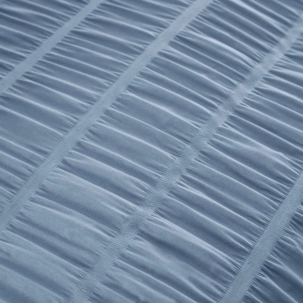 Синьо двойно крепирано спално бельо 200x200 cm Seersucker – Catherine Lansfield