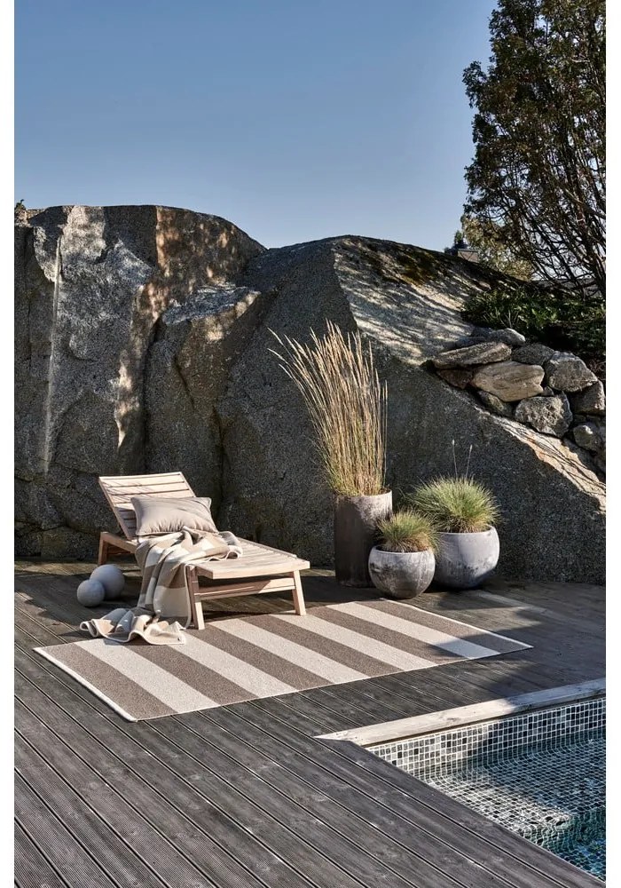 Бежов и кремав килим за открито и закрито 140x180 cm Bob Mud Vanilla – Pappelina