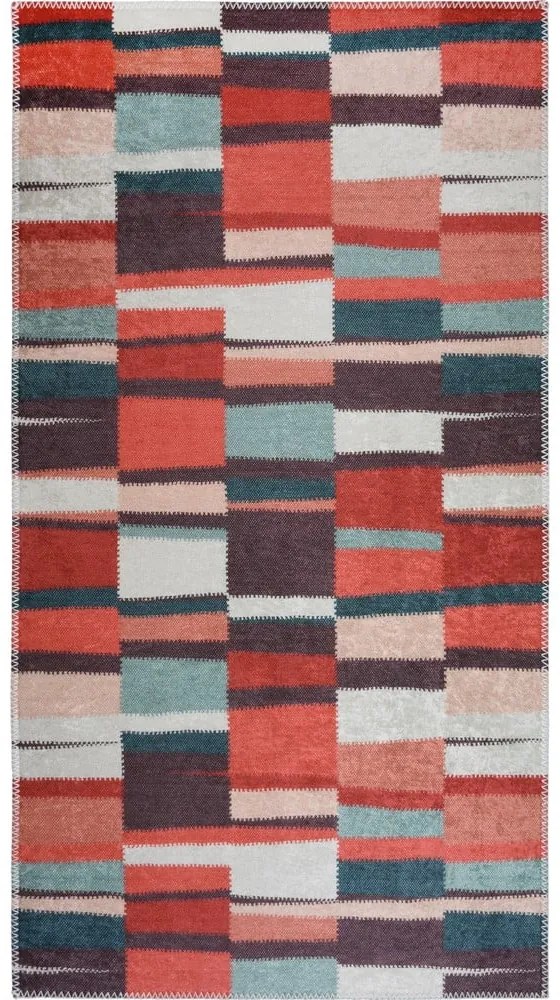 Червен килим подходящ за пране 60x100 cm Blocks of Fun – Vitaus