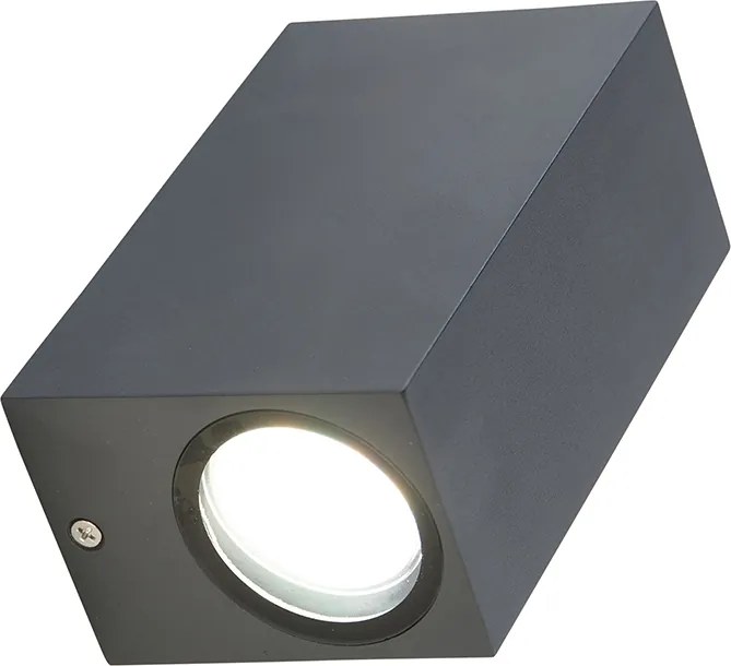 Интелигентна стенна лампа тъмно сива IP44 с 2 WiFi GU10 - Baleno