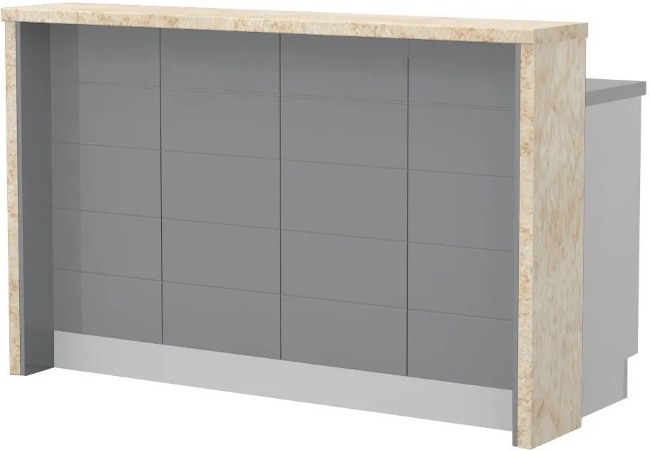 Островна кухненска пейка Hudson-Length: 160 cm.-Gray-Latino Marble