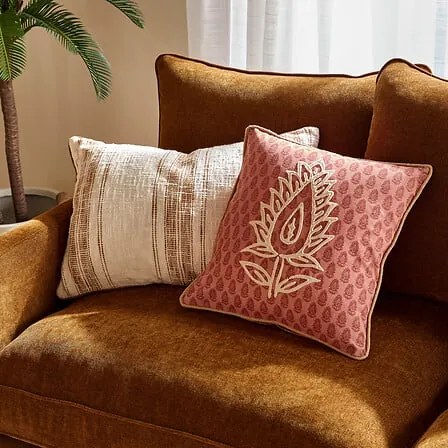 Декоративна възглавница atmosphera Sienna, Райе, Екрю, 38×58 cm