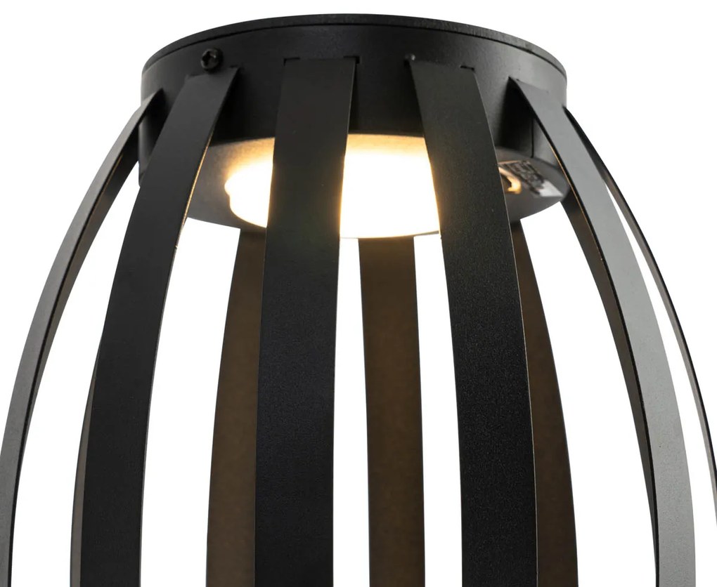 Комплект от 2 настолни лампи за външен монтаж черни 3-степенна димируема слънчева & акумулаторна - Sheldon