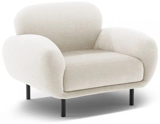 Бяло кресло от букле Poppy – Micadoni