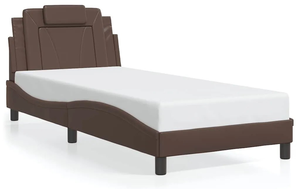 3208056 vidaXL Рамка за легло Viana без матрак, кафява, 80x200 см, изкуствена кожа