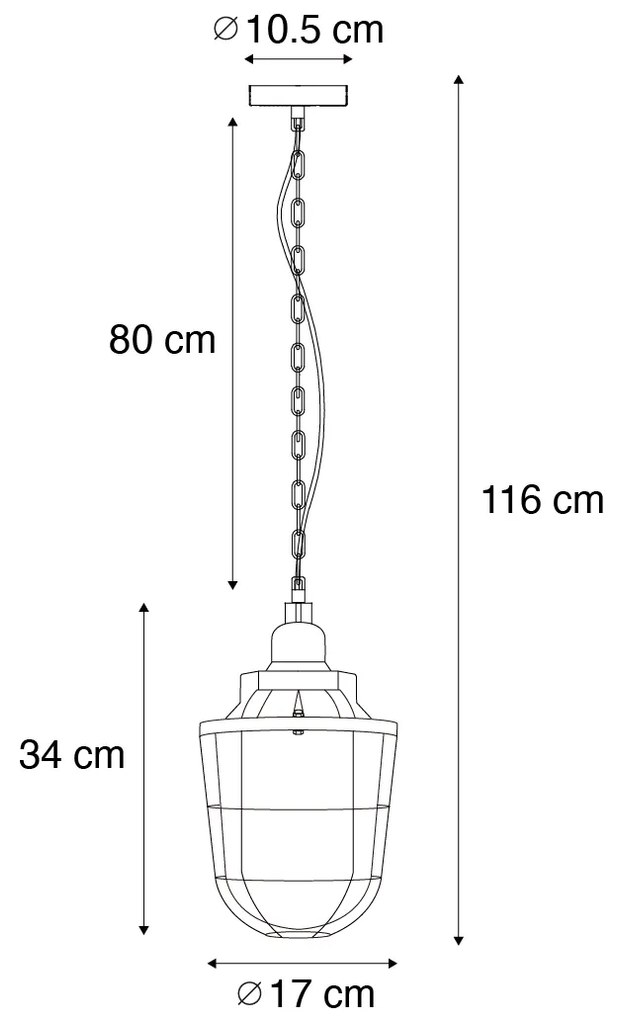 Комплект от 2 индустриални висящи лампи черни - Cabin