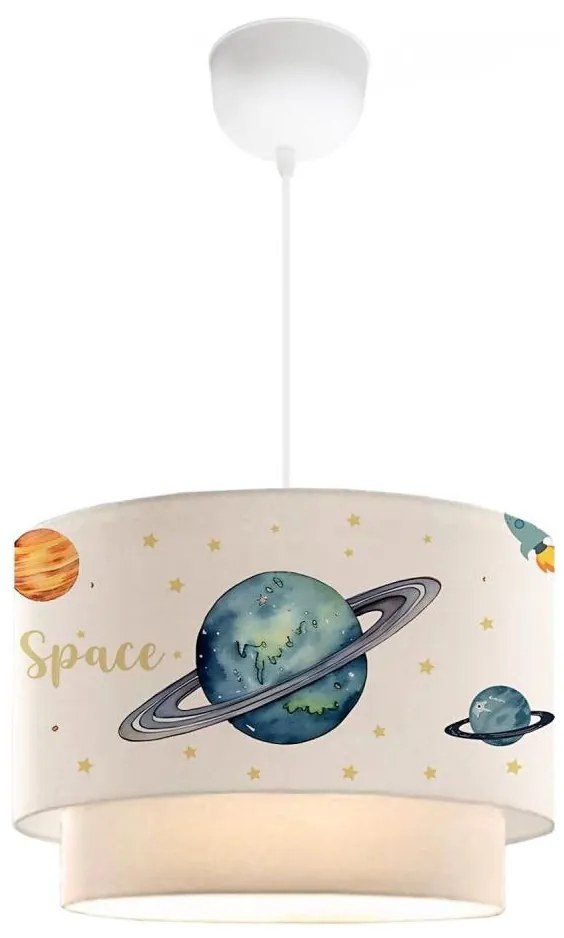 Детски полилей CANDY 1xE27/40W/230V бял/многоцветен