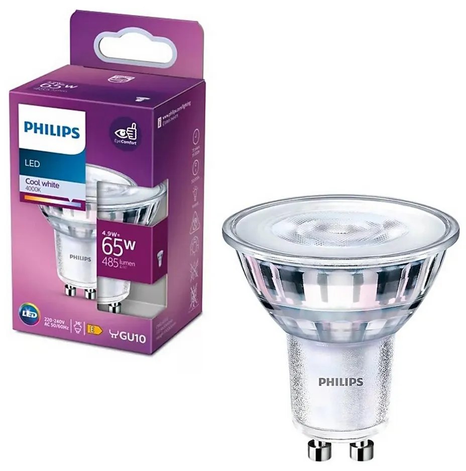 LED Крушка Philips PAR16 GU10/4,9W/230V 4000K