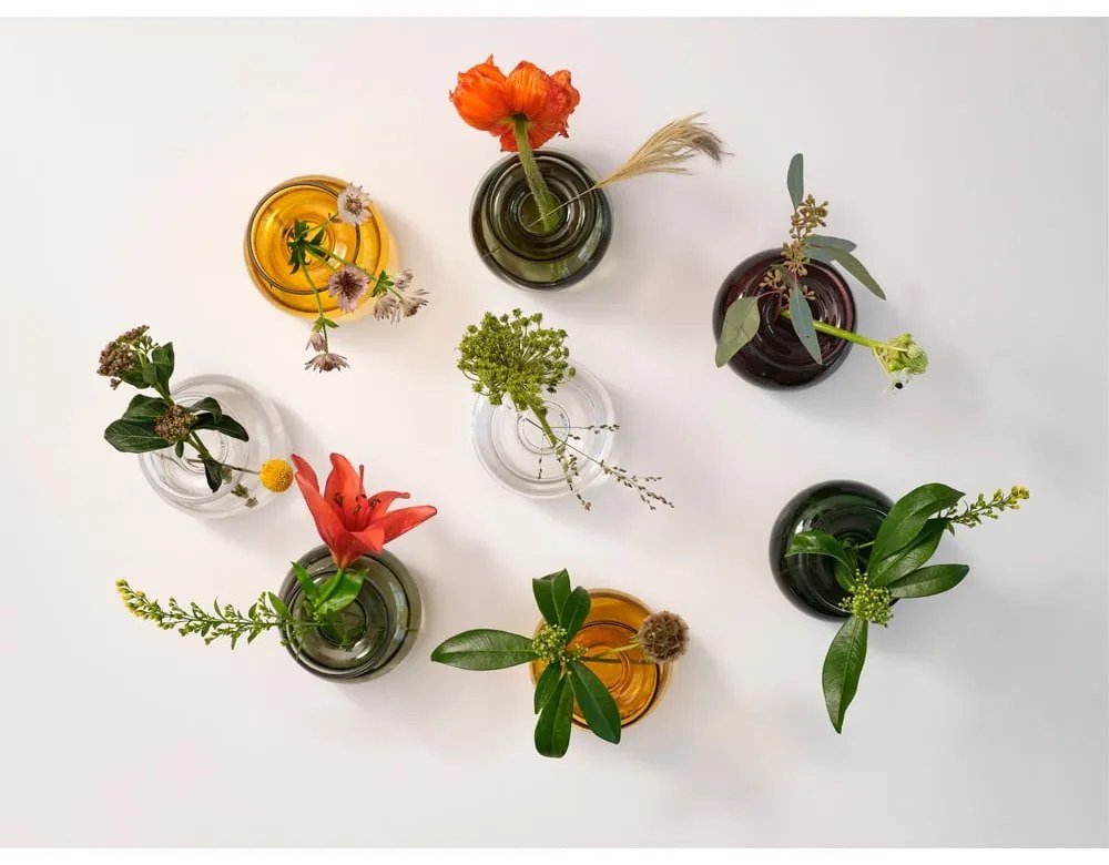 Светлосива стъклена ръчно изработена ваза (височина 9 cm) Inu – Zone