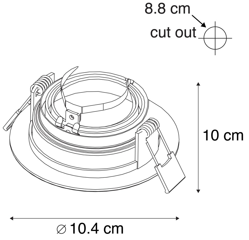 Интелигентно вградено петно бяло със стомана, включително Wifi GU10 - Rondoo