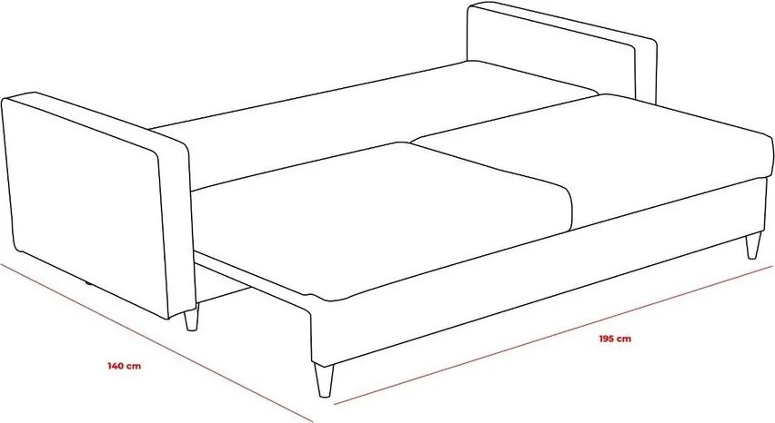 Светлокафяв разтегателен диван 210 cm Eva – Balcab Home