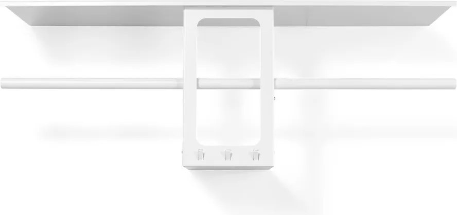 Бяла стоманена стенна закачалка с рафт 100 cm Luno Small – Spinder Design