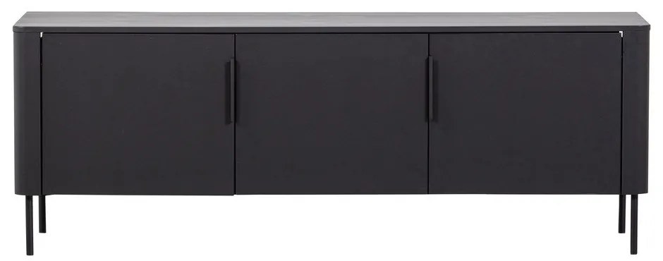 Матово черна маса за телевизор от масивен бор 154x56x44 cm Gunnar – WOOOD