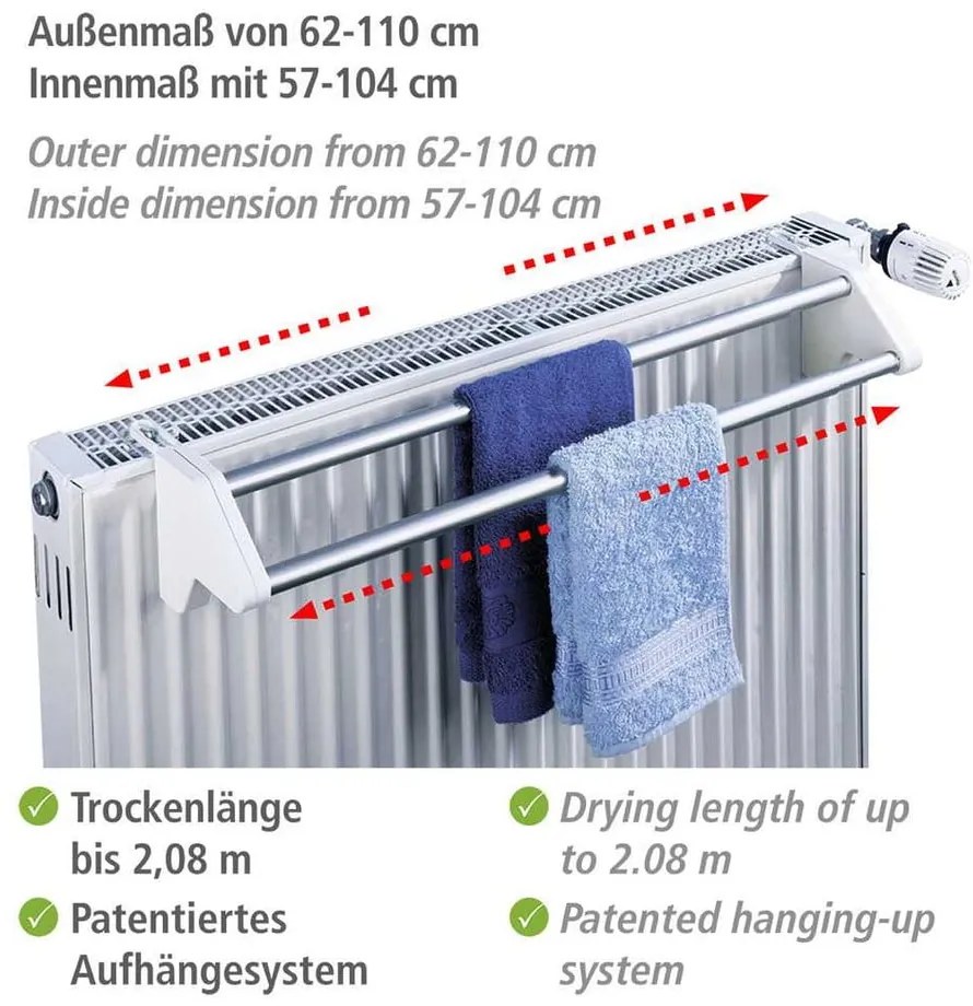 Регулируема сушилня за дрехи за радиатор Standard - Wenko