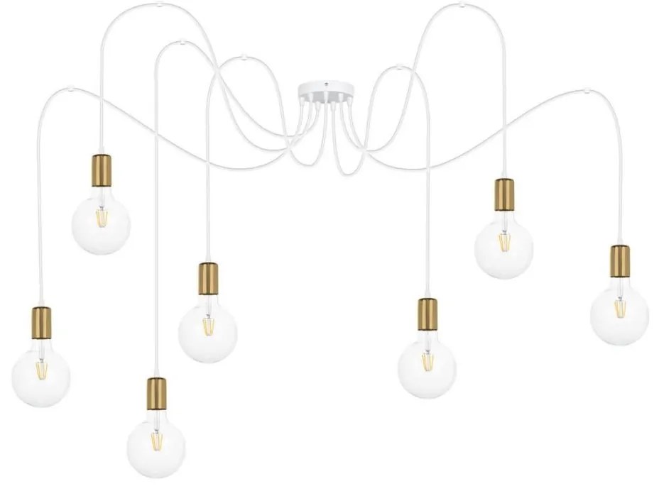 Пендел MIROS 7xE27/60W/230V паяк бял/златист