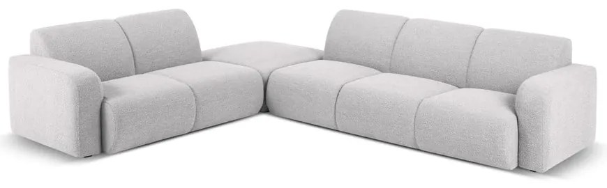 Светлосив ъглов диван от плат букле (ляв ъгъл) Molino - Micadoni Home
